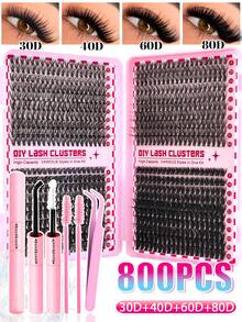 800/280 CÁI D Curl Cụm mi riêng lẻ Công suất cao 30D + 40D + 60D + 80D 9-16mm Cụm mi tự làm Dày hơn & Trông tự nhiên & Mỏng & Lâu trôi & Không thấm nước Lông mi giả riêng lẻ có thể tái sử dụng Bộ nối mi kèm dụng cụ trang điểm Liên kết và bịt kín & Tẩy mi & Nhíp mi & Cọ mi Để tự sử dụng tại nhà hoặc khi di chuyển Cho cuộc sống hàng ngày & Đám cưới & Tiệc tùng & Lễ hội âm nhạc & Ngày của Mẹ & Du lịch Bộ cụm mi, Lông mi, Lông mi, Lông mi giả - màu đen - Xem 12