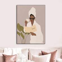 1pc Wall Arts Posters Optional Frame /Framed Pop Fashion Flowers Bathtub Leaf Abstract Wall Art Canvas Painting Boho Poster And Prints Pictures For Living Room Decor