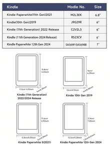 Ayotu Ốp lưng bảo vệ họa tiết mèo dễ thương, tương thích với Samsung & Apple & Kindle E-Book, tương thích với IPad (A16) 11 inch thế hệ thứ 11 năm 2025, tương thích với Kindle Paperwhite thế hệ thứ 12 năm 2024. Ốp lưng bảo vệ máy tính bảng được trang bị khe cắm bút. Hỗ trợ chức năng Ngủ/Đánh thức tự động - Nhiều màu - Xem 12
