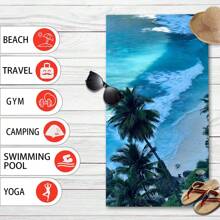 1pc Super Soft Microfiber Beach Towel, Quick Dry Absorbent Lightweight Beach Bath Swimming Towel