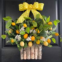 1pc24" Lavender Wreath With Berries & Butterflies - All Season Indoor/ Outdoor Door Decor For Spring Weddings, Mothers Day Gifts, Rustic Farmhouse Wall & Window Hanging, Patriotic Wreath For The Front Door On July 4th, Wedding Season