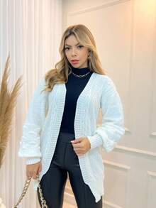 PREMIUM Cardigan Knitting With Details 01 - trắng - Xem 1