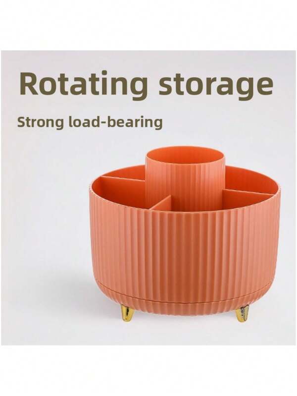 1pc 5-Slot 360 Degree Rotatable Pen Holder Storage Cup, Suitable For Desktop Pencil Holder, Desktop Organizer And Accessories, Desktop Stationery Organizer, Cute For Office, School, Home Use,Back To School,School Supplies,Pencil Case,Pencil Pouch,School Bag