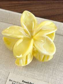 4 pezzi/1 pezzo Fermagli per capelli in acrilico giallo a forma di stella marina e margherita di grandi dimensioni, stile vacanziero versatile e minimalista, accessori per capelli adatti all'uso quotidiano, fermagli per capelli, morsetti per capelli, pinze per capelli, fermagli per catturare i capelli