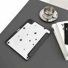 1 Pieza Funda protectora para tableta con estampado de estrellas en blanco y negro, con función de soporte, ideal para fanáticos del minimalismo, accesorios de tableta con estilo, funda para tableta con soporte para lápiz, compatible con iPad 10.9/10.2/Air 5ª Gen/Pro11/10ª/9.7/Air 2/iPad (7ª Gen)/iPad (8ª Gen)/iPad Air 4/5/iPad Pro 11/iPad 10ª Generación