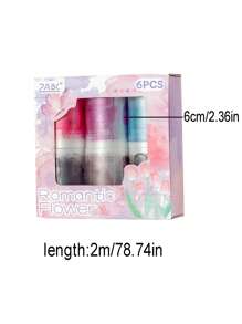 6 Rollen Schönes Blumenmuster PET wasserfestes Klebeband für DIY Scrapbooking, Journaling und Foto-Collagen Dekorative Aufkleber Rollen - Geschenk für Freunde zum Schulstart