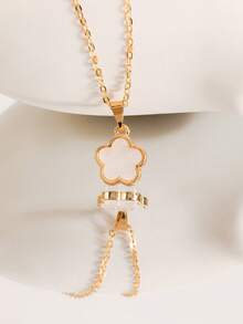 1pc Women's Fashionable Clover Pendant Necklace, Delicate Lightweight Luxury Necklace With Unique Design