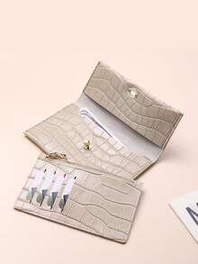 Women's Long Clutch Wallet 2-In-1 Purse Handbag Multi-Function Card Holder Zipper Wallet For Women Wallet Long Wallet Wallet Purse Wallet Wallet Keychain Wristlet Wallet - Khaki - View 1