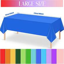1pc, 54x108 Inches, High Quality Disposable Plastic Tablecloth, Decorative Rectangular Disposable Tablecloth, Plastic White Tablecloth, Events Weddings, Indoor And Outdoor, Party Decorations, Suitable For Halloween Parties, Events And Weddings, Indoor And Outdoor, Christmas Party Supplies - Multicolor - View 2
