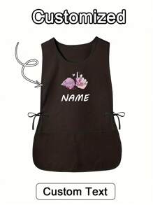 1 szt. Spersonalizowany nadruk, niestandardowy fartuch fryzjerski, spersonalizowany fartuch kuchenny, 2-kieszeniowy szybkoschnący fartuch domowy dla mężczyzn i kobiet, nowoczesny poliestrowy fartuch olejoodporny, szybkoschnący, jednolity kolor, do użytku w kuchni i domu