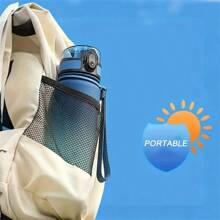Garrafa de água esportiva gradiente à prova de vazamentos, copo de água de grande capacidade, adequado para fitness e viagens, copo de água esportivo de verão, nível altamente atraente, copo espacial, copo de água super grande capacidade para homens e mulheres