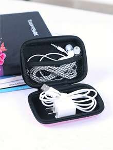 数码配件收纳盒手机充电器数据线收纳袋拉链收纳盒钱包USB充电器耳机收纳盒防尘数据线U盘耳机收纳袋商务旅行学校大学办公室学校用品返校 - 彩色 - 查看 4