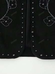 ZEVITY Sequin Decorated Floral Embroidery Cardigan Vest Top