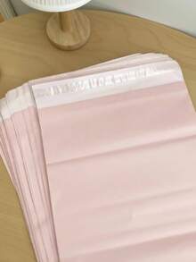 10/20/30/50 piezas Bolsas de embalaje de polietileno resistentes al agua de color rosa claro, bolsas multiusos sencillas, adecuadas para la escuela, la oficina, el envío y el reenvío de regreso a la escuela