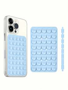 حامل هاتف سيليكون قابل لإعادة الاستخدام ذو وجهين بكوب شفط، لعبة لأطراف الأصابع ذاتية اللصق، متوافق مع أنواع الهواتف المختلفة، حامل هاتف للمرآة/الحمام لتسجيل الفيديو والسيلفي، مناسب أيضًا للمكياج والرياضة والحمام والسيارة والمطبخ (يناسب أغلفة الهواتف الملساء والأسطح الملساء)