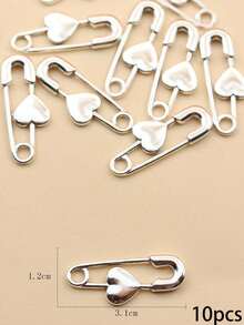 10/20 件简约合金回形针、爱心别针吊坠、手工 DIY 耳环、项链、钥匙扣、流行珠宝制作时尚配饰材料
