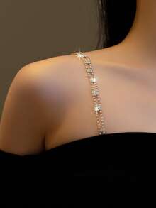 2 件/对可调节水钻胸罩肩带防滑金属肩带胸罩配件女士婚礼比基尼礼服胸罩肩带狂欢