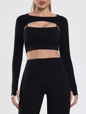 1 件春夏瑜伽舞蹈披肩、女式运动罩衫、健身纯色短上衣、健身裹身衬衫、骑行雪纺披肩、高尔夫防晒披肩袖套、女式夏季运动披肩（带袖）