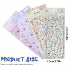 可爱迷你蓬松贴纸 - 小批量 3D 微型贴纸套装适用于手机壳、笔记本、DIY 计划器等、学校用品、返校 - 彩色 - 查看 1