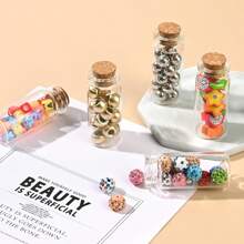 10/20/30/50pcs Mini 0.34oz Clear Glass Jars With Cork Stoppers - Ideal For DIY Crafts, Wedding Decor, And Party Favors | , Hand Wash Only, Oval-Shaped Transparent Bottles, Decorative Bottles