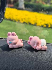 2pcs/3pcs Car Interior Cute Little Pig Ornaments, Center Console, Instrument Panel, Rearview Mirror And Other Small Pig Ornaments Decoration - one-size - View 11