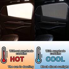 4 件套磁性汽车遮阳帘套装 - 涤纶网状侧窗遮阳帘，防紫外线隐私遮光窗帘，非常适合汽车遮阳帘