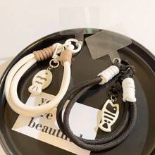 New DIY Black & White Fish Cat Pendant Woven Bracelet Style Keychain Universal Phone Case Hanging Decoration Camera Strap Beach Accessories Beach Essentials Vacation Beach Bag