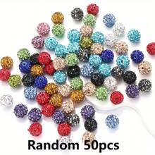 10/20/30/50/100 pièces Perle de strass plat en verre blanc de 10 mm, boule à facettes Disco, convient pour la fabrication de bijoux, bracelets DIY, colliers, boucles d'oreilles et travaux d'artisanat