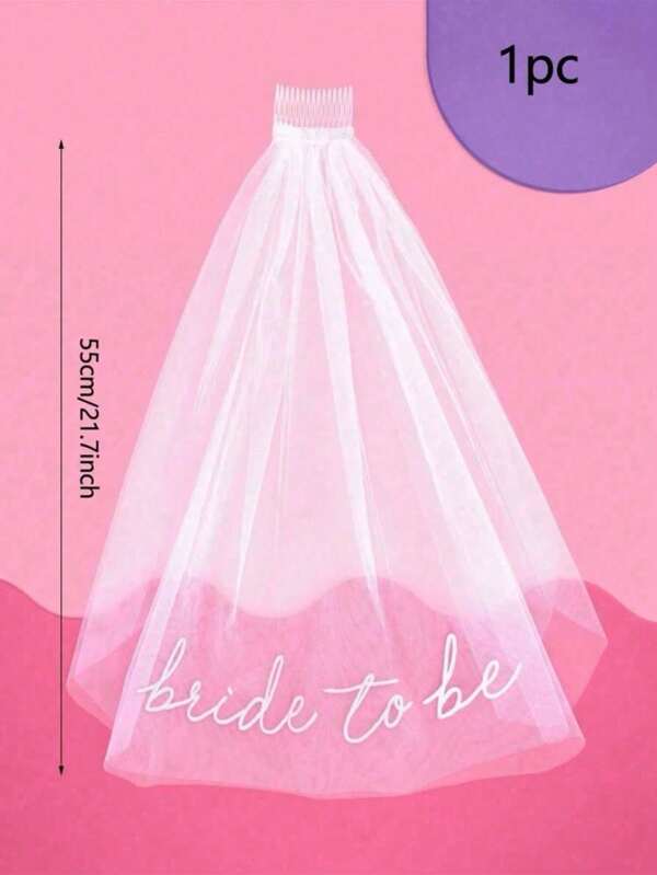 1 pieza Diadema con velo para novia, velo nupcial, accesorio para despedida de soltera