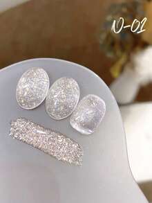 MISS SHAKA 10ml Spring Summer Nails Hot Selling Super Flash White Pink Blue Broken Diamond Gel Nail Polish 2025 Whitening New Style Nail Salon Nail Art Home DIY Nail Design For Women And Girls Nail Supplies