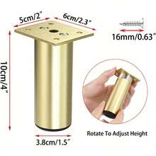 4 piezas Patas ajustables para gabinete, Patas de muebles ajustables, Elevadores de muebles de sofá, Patas de repuesto DIY para muebles, Pies para soporte de TV - Multicolor - Ver 17