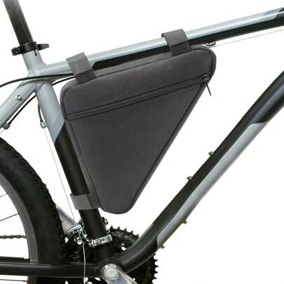 1 pieza Bolso triangular para bicicleta, Bolsa de sillín de liberación rápida, Bolso frontal para bicicleta de montaña, Bolsillo trasero, Bolsa de herramientas, Accesorios de ciclismo al aire libre