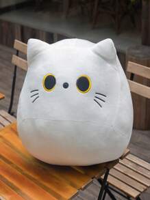 1 pieza Almohada decorativa adorable y linda en forma de gato, cojín de peluche de gato negro, muñeco de peluche de gatito, regalo de decoración del hogar para amigos