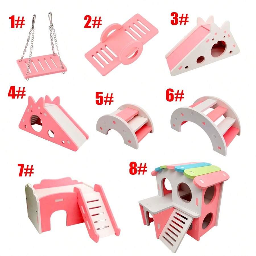 Wooden Hamster House DIY Wooden Hamster Sleeping Bed Hamster Hideout For Home Store Shop,Suitable For Small Anima