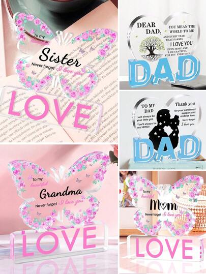 1 pieza Regalo para hermana, Regalo de cumpleaños - Recuerdo de mesa acrílico, Regalos de aprecio, Cumpleaños, Día de San Valentín, Navidad, Aniversario, Boda, Regalos de mamá, Regalos para padre, madre, abuela, novio y novia