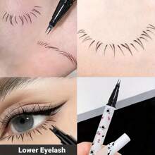 1pc Waterproof Double-Ended Eyeliner Pencil, Natural Eye Makeup, Quick-Drying & Sweat-Proof, Smooth Application