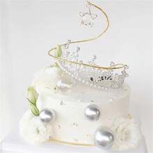 Decoración de pastel, bolas espirales de oro y plata, árboles de deseos, decoración superior del pastel de boda, decoración de pastel de cumpleaños, detalle