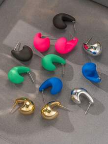 全新时尚个性化泪珠亚克力吊坠耳环，百搭日常佩戴 - 彩色 - 查看 2