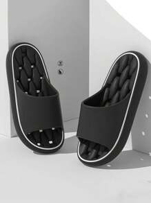 1 Pair Bathroom Anti-Slip Slippers, Waterproof Indoor Hotel Massage Non-Slip Odor-Resistant Home Slippers, EVA Material Back To School