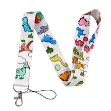 1 pièce Ensemble porte-carte et cordon en forme de dinosaure mignon, étui pour carte d'étudiant avec charm de cordon de téléphone, décoration pour accessoires de voiture, charm de sac à dos pour l'école, style gothique et Y2K - Multicolore - Voir 13