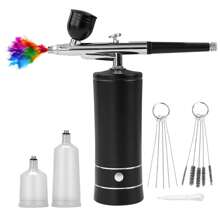 Juego de aerógrafo recargable inalámbrico - Compresor de aerógrafo de alta presión de 30 PSI. Aerógrafo inalámbrico para pintura de modelos, peluquería, decoración de pasteles