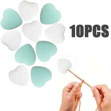 6-16pcs Silicone Heart-Shaped Knitting Needle Protectors, Knitting Accessories And Supplies For Beginners, DIY Crafts, Knitting And Crochet Tools, Needle Tip Covers In Lavender Purple, White, Grass Green, Cream, Rose Pink, Turquoise Blue - Multicolor - View 23