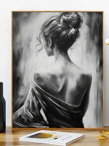 1 套黑白女性肖像 DIY 数字油画套装，生日礼物，拼图，无需绘画技巧，可作为墙壁艺术完成 - 黑與白 - 查看 3