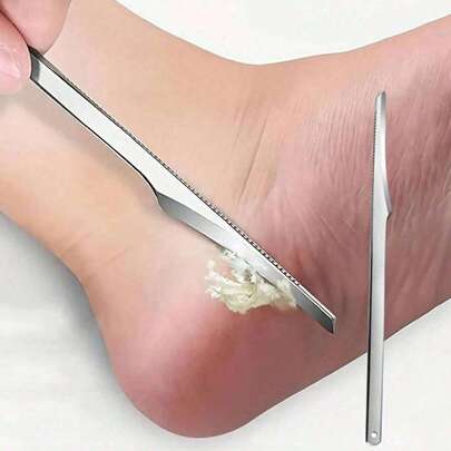 足部皮肤磨削刮刀，用于去除死皮和老茧的足部皮肤去除器，日常家庭足部修复工具，不锈钢足刀 - 死皮去除器，脚趾甲剃须刀用于修脚和足部护理工具