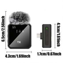 Wireless Microphone For IPhone,For Android,For Camera,Microphone,Wireless Lavalier Microphone,Mini Microphone,Noise Canceling Lapel Mic For Interview Video Podcast