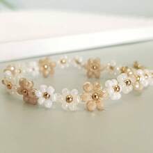 1 pulseira de corrente de flores com contas de vidro estilo boho feita à mão, moderna e versátil, adequada para uso diário, ótimo presente para amigos ou namorada