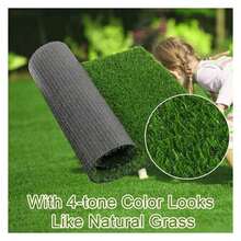 Césped artificial de 0,91 m * 4,88 m, felpudo profesional para mascotas, césped artificial grande para exteriores, terraza y jardín de mascotas, césped artificial con orificios de drenaje, altura del césped 2 cm, color verde claro - 1 m * 5 m - Multicolor - Ver 8