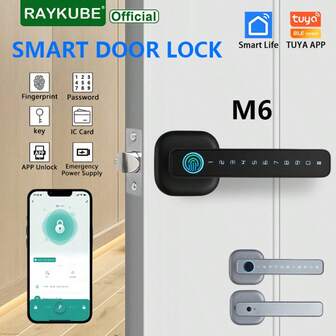 RAYKUBE M6 Tuya Smart Lock, Password Lock, Bedroom Door Lock, Multiple Unlocking Functions