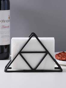 1pc Stylish Modern Metal Napkin Holder For Bathroom And Kitchen - Table Accessory For Tissue Organization - Multicolor - View 11