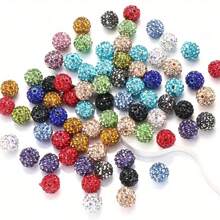 10/20/30/50/100 pièces Perle de strass plat en verre blanc de 10 mm, boule à facettes Disco, convient pour la fabrication de bijoux, bracelets DIY, colliers, boucles d'oreilles et travaux d'artisanat